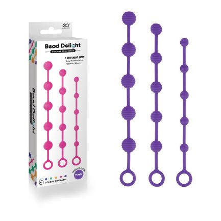 Bead Delight Silicone Anal Beads - Purple