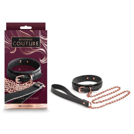 Bondage Couture Collar & Leash - Black